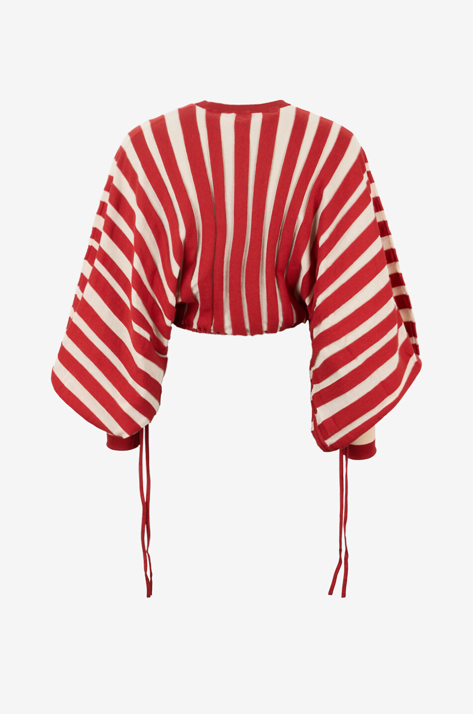 ZIMMERMANN Bauchfreier gestreifter Pullover mit Puffärmeln Rebellion Damen ROT 2