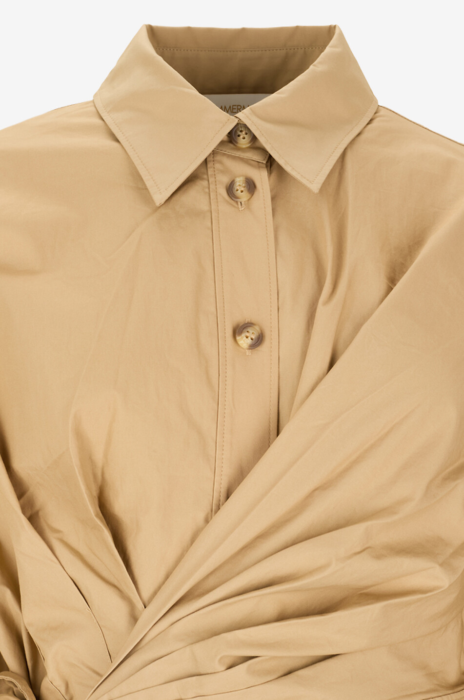 ZIMMERMANN Rebellion draped poplin midi shirt dress Women BEIGE 3