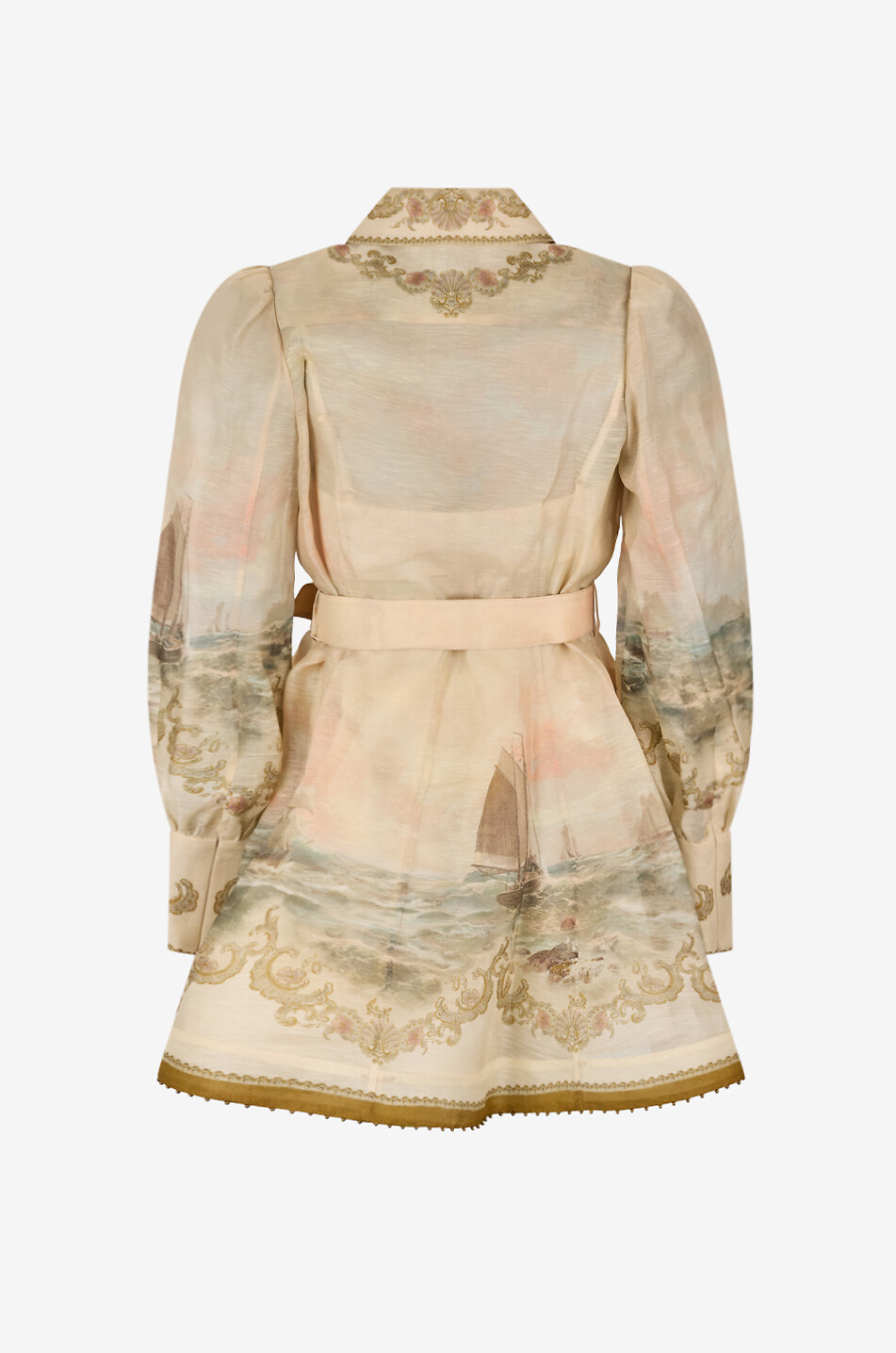ZIMMERMANN Marine Rebellion Sunset silk and linen mini shirt dress Women BEIGE 2