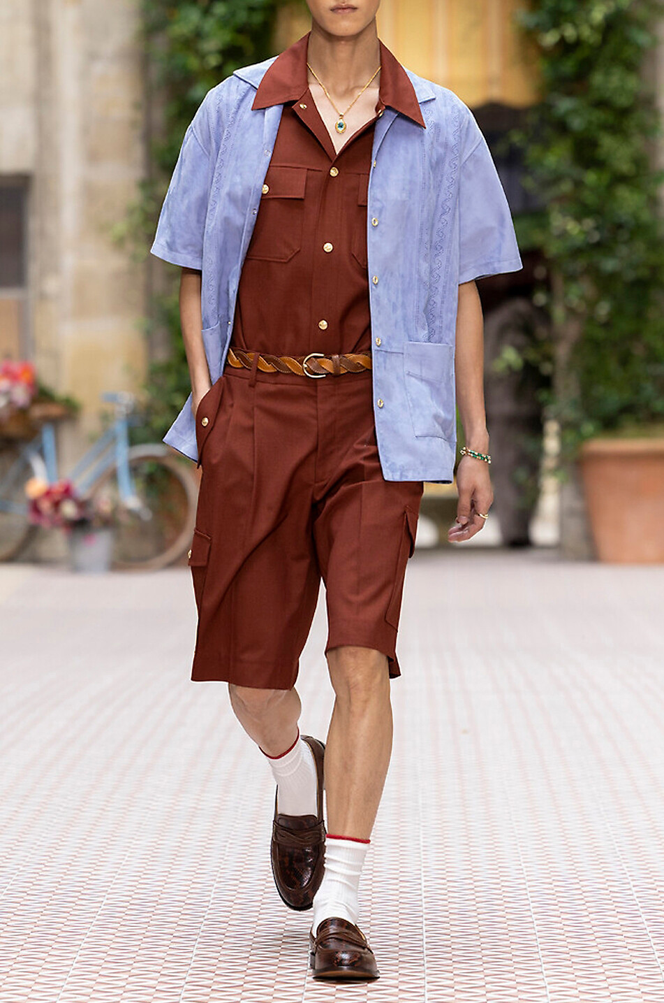 DROLE DE MONSIEUR Bermuda cargo en laine vierge mélangée Homme ROUGE FONCÉ 3