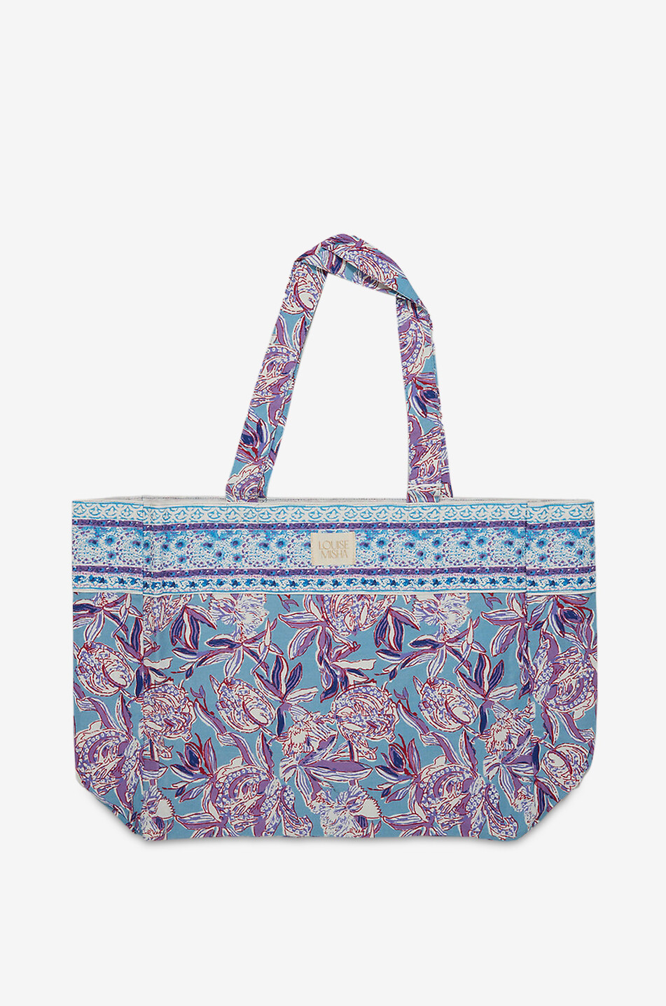 LOUISE MISHA Beverly printed cotton rectangular tote bag Women MULTI COLOURED 1