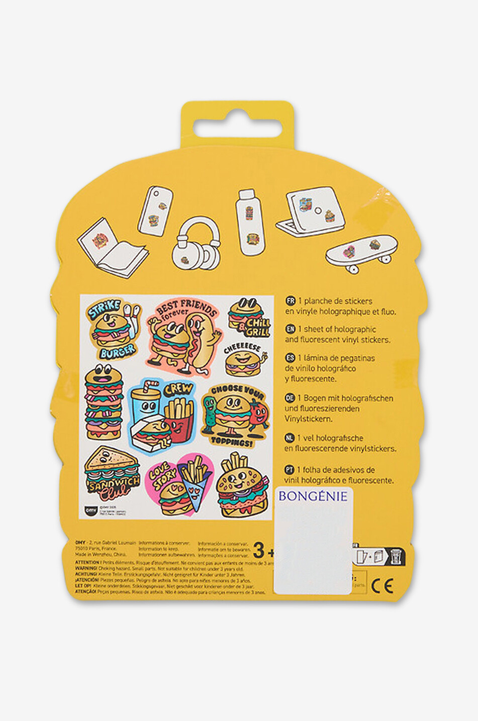 OMY Fabulous Stickers Big - Burger children's stickers Unisex YELLOW 2