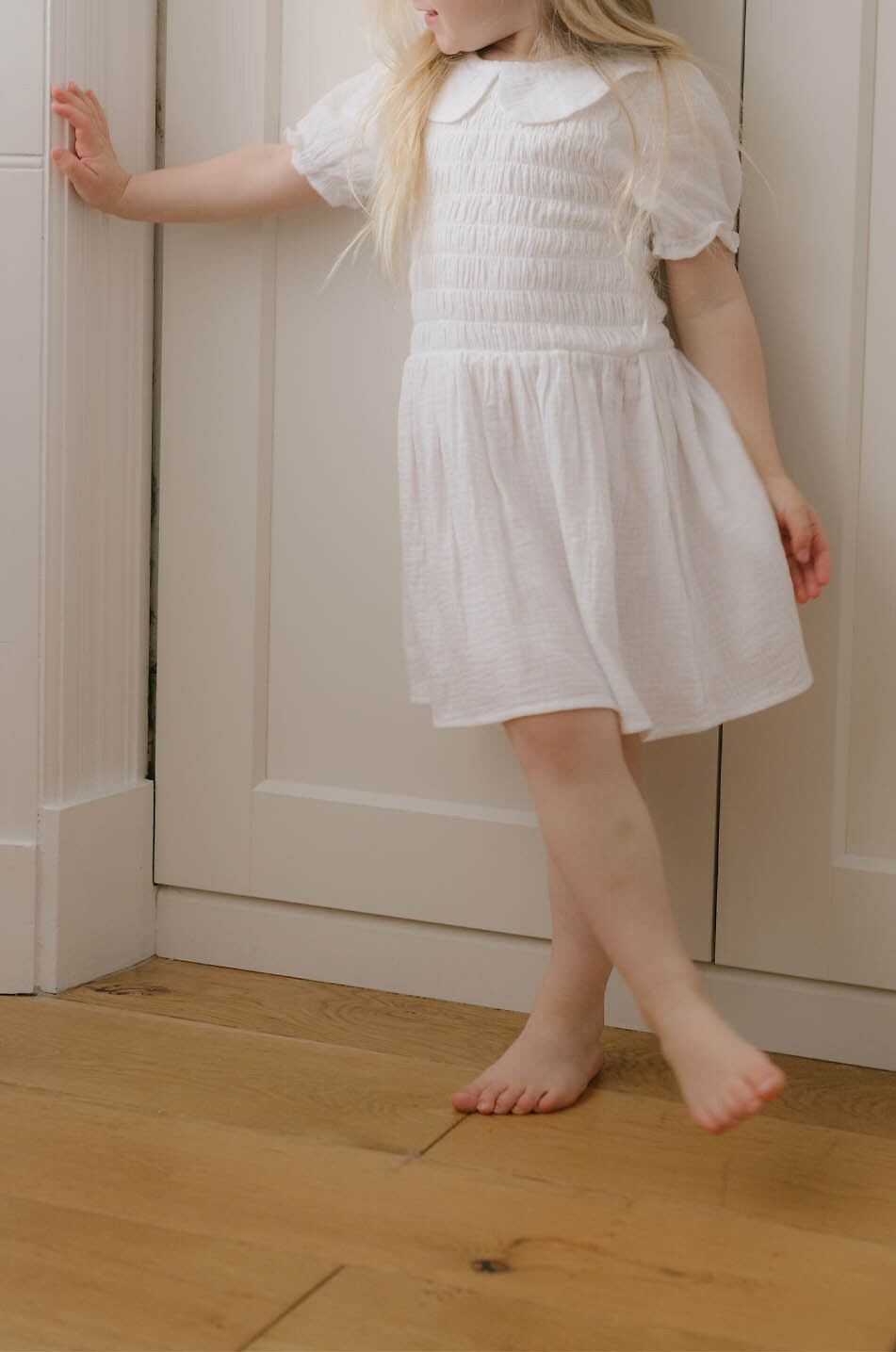 MARIA DE LA ORDEN Aleria girl's short cotton gauze dress Girl WHITE 3