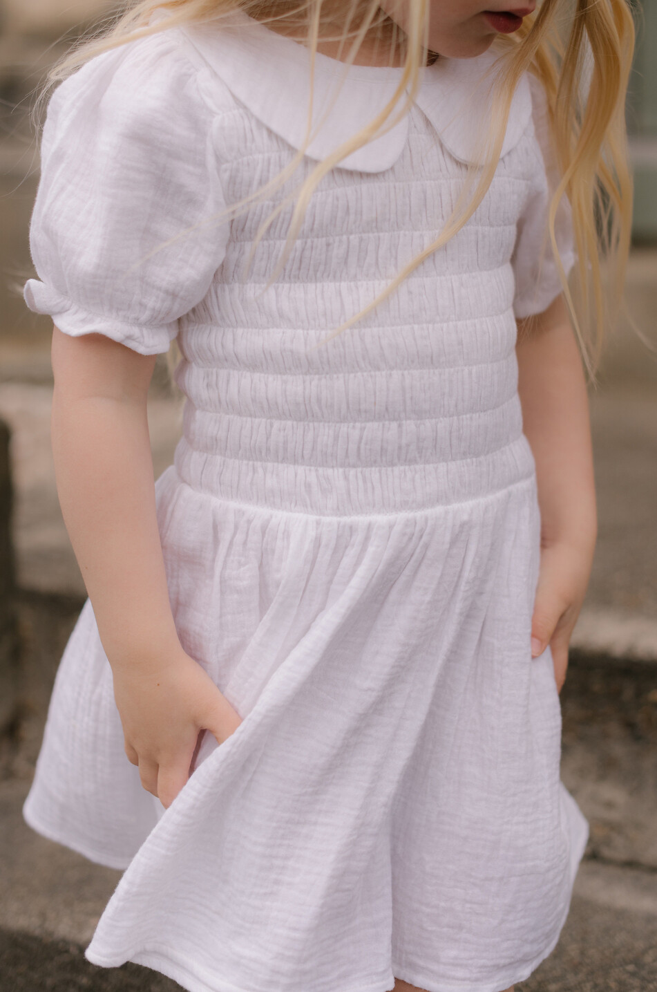 MARIA DE LA ORDEN Aleria girl's short cotton gauze dress Girl WHITE 5