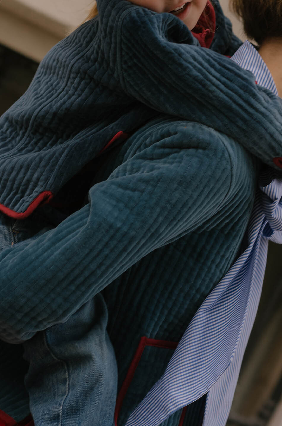 MARIA DE LA ORDEN Kurze leichte Jacke aus Cord für Mädchen Fittonia Mädchen DUNKELBLAU 5