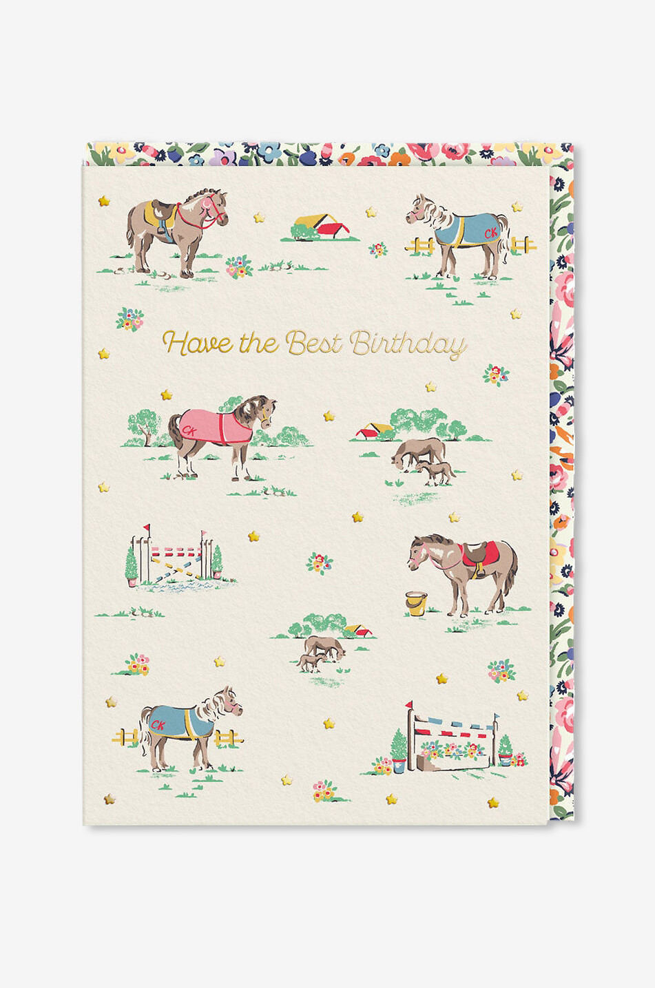 OHH DEER Carte d'anniversaire en papier Best Birthday Ponies Maison MULTICOLORE 1
