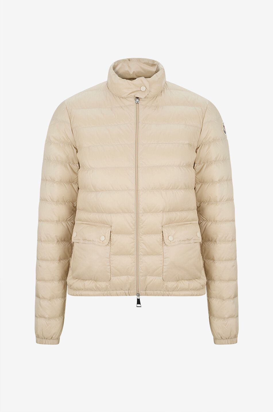 MONCLER Kurze Steppdaunenjacke aus Funktionsstoff Lans Damen Hellbeige 1