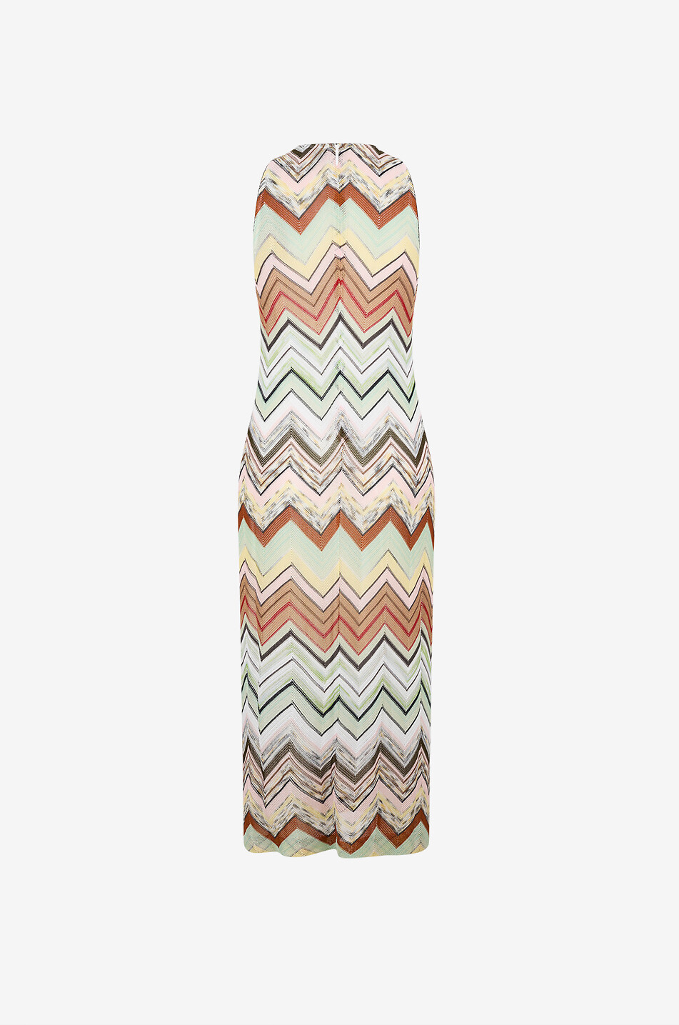 MISSONI Sleeveless multicolour chevron knit midi sheath dress Women MULTI COLOURED 2