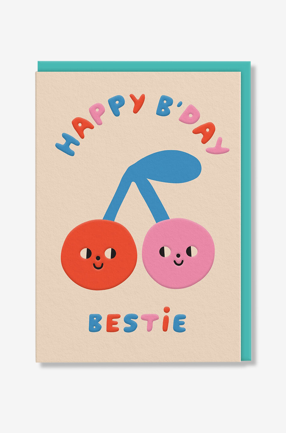 OHH DEER Geburtstagskarte mit Kirschenmotiv HBD Cherries Haus BUNT 1