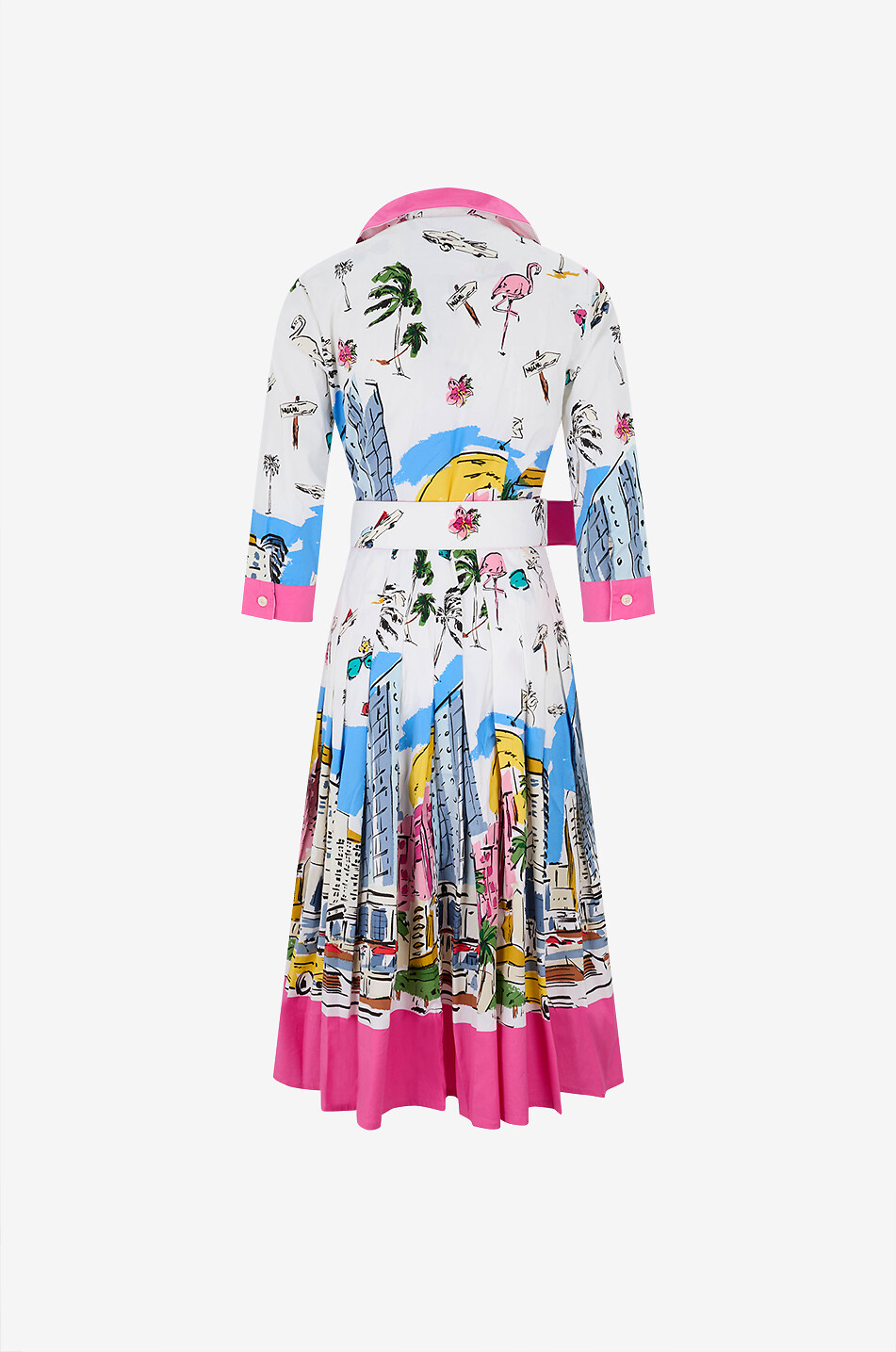 SAMANTHA SUNG Audrey cotton empire waist midi shirt dress Women MULTI COLOURED 2