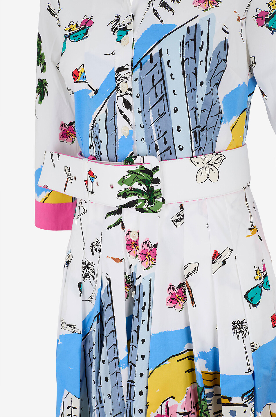 SAMANTHA SUNG Audrey cotton empire waist midi shirt dress Women MULTI COLOURED 3