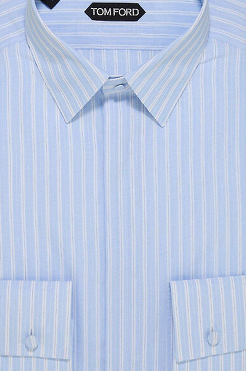 TOM FORD Chemise en popeline de coton à rayures Homme BLEU CLAIR 2