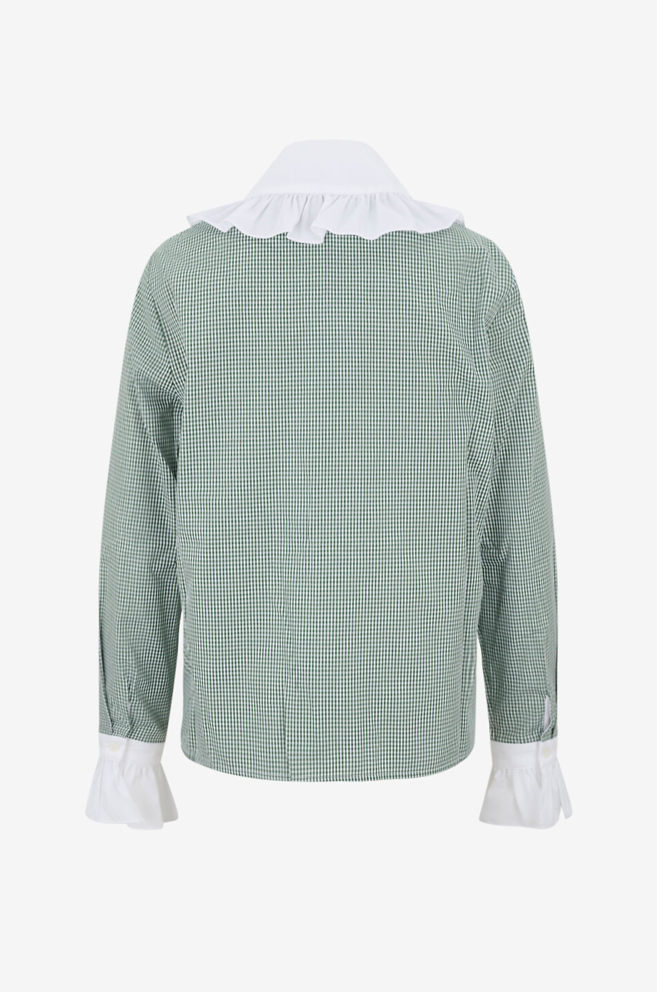MARIA DE LA ORDEN Chemise à col claudine à carreaux en coton Boissiere Femme VERT 2