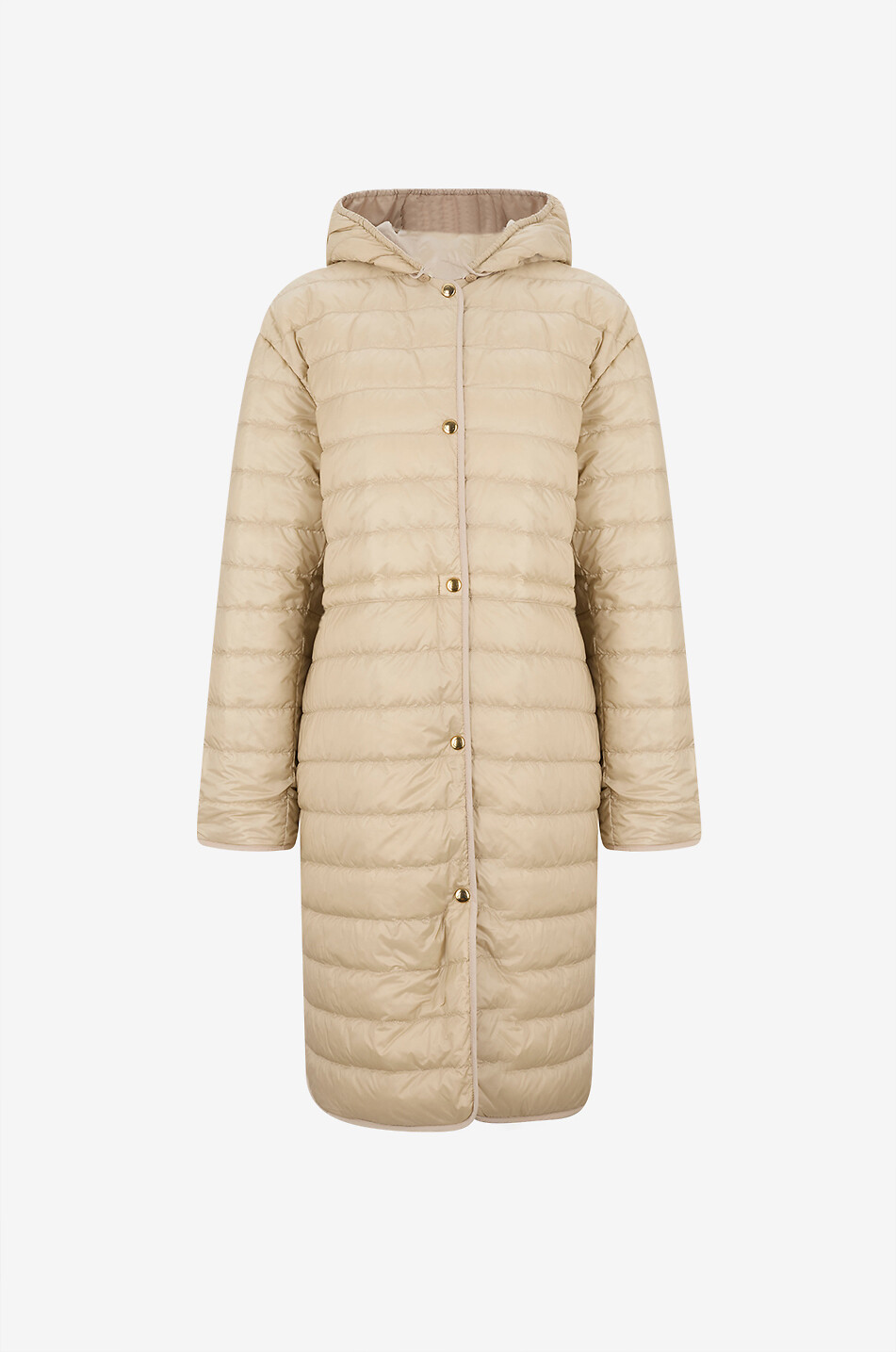 MONCLER Thymlong reversible hooded oversized longline parka Women BEIGE 3