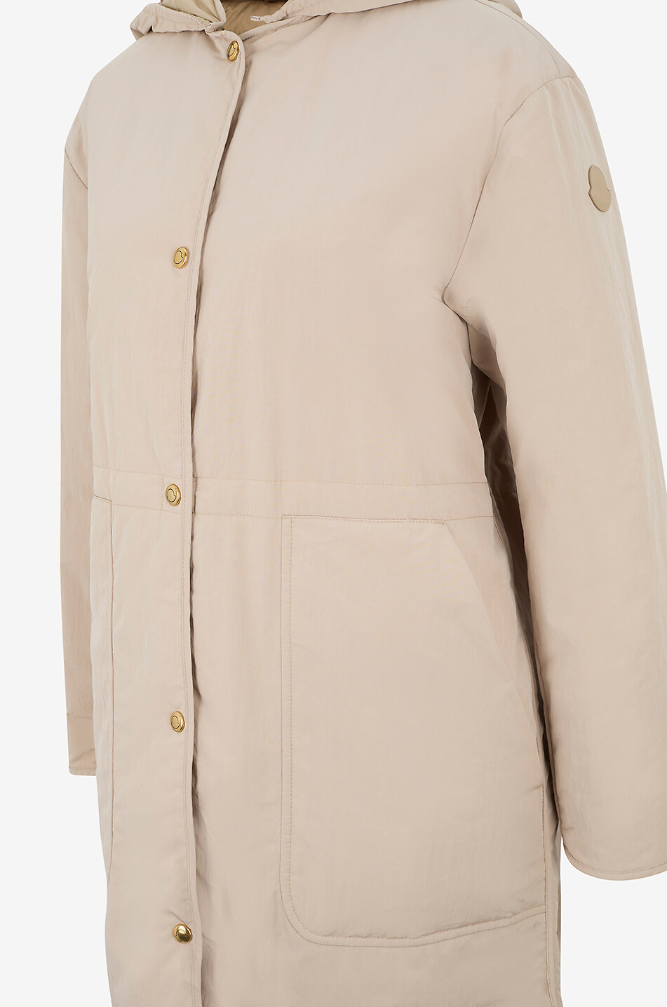 MONCLER Thymlong reversible hooded oversized longline parka Women BEIGE 5
