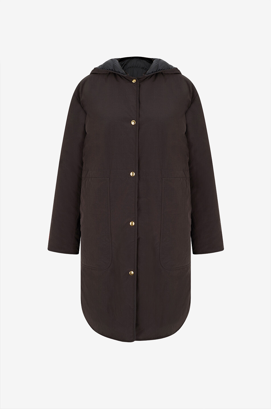 Thymlong reversible hooded oversized longline parka