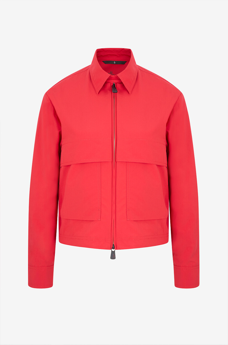 MONCLER GRENOBLE Hemd-Kragenjacke aus Segeltuch mit gesticktem Logo Damen ROT 1