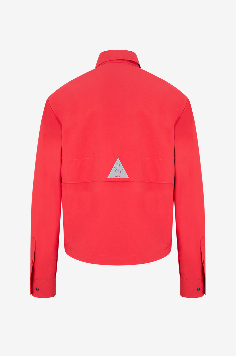 MONCLER GRENOBLE Hemd-Kragenjacke aus Segeltuch mit gesticktem Logo Damen ROT 2