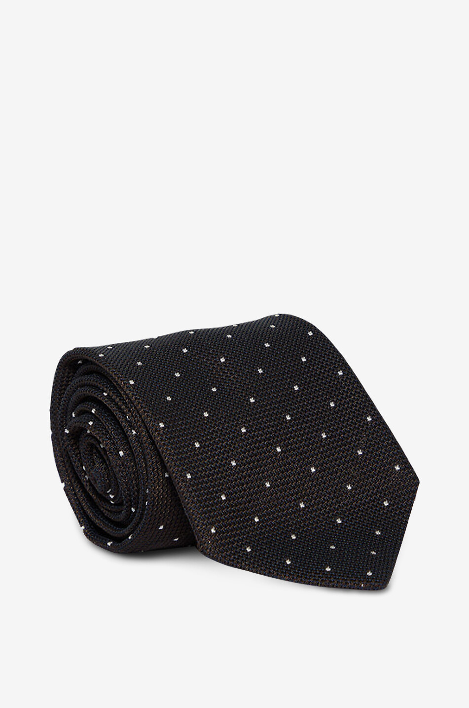 BIGI CRAVATTE Patterned silk knit tie Men DARK BROWN 1
