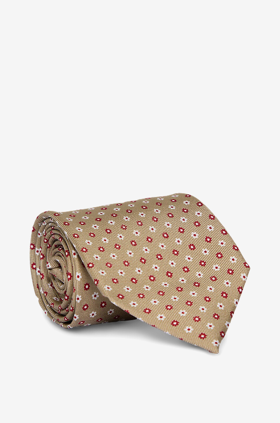 BIGI CRAVATTE Cravate à motif floral en soie Homme Beige clair 1