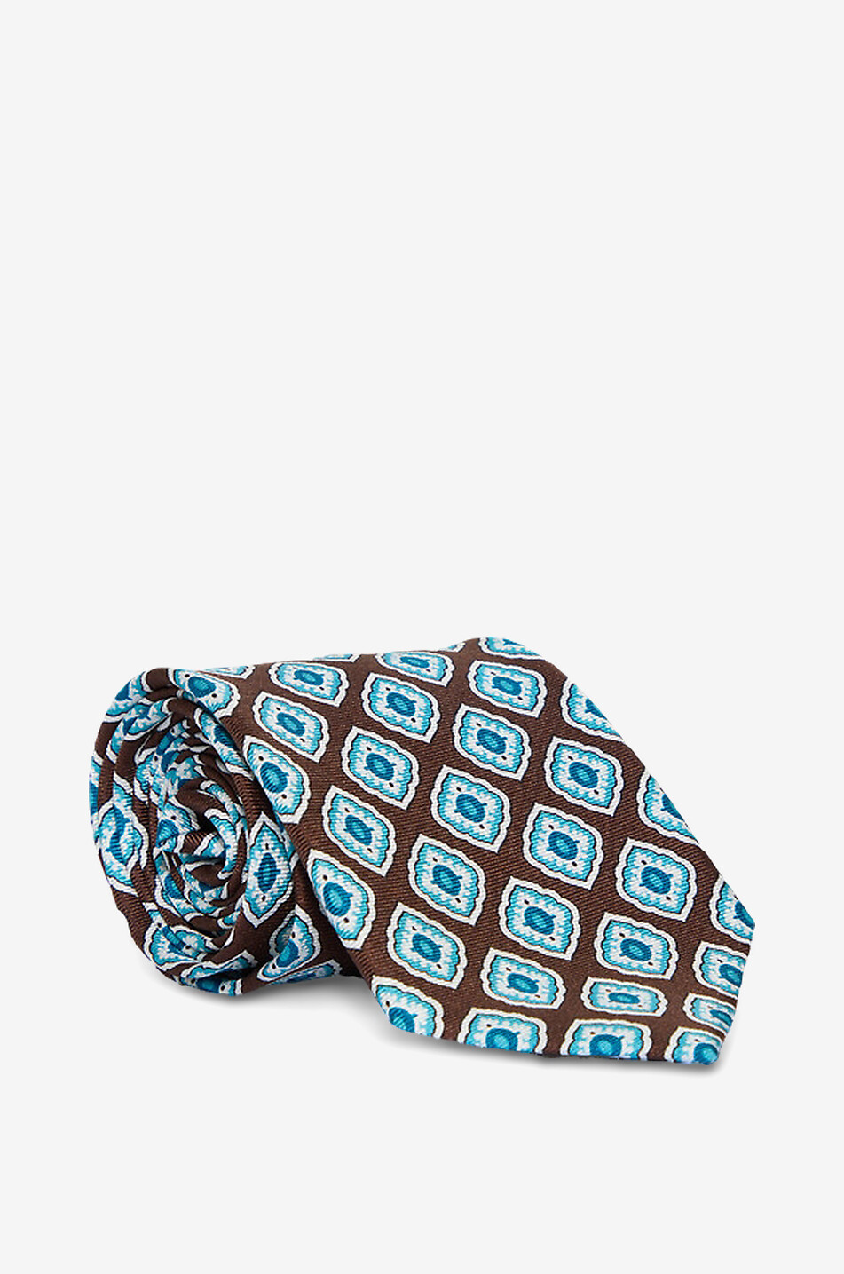 BIGI CRAVATTE Cravate à motifs fantaisie en soie Homme MARRON MOYEN 1