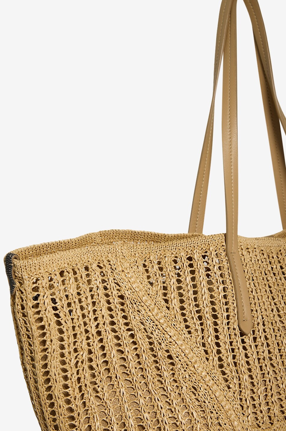 BRUNELLO CUCINELLI BC Duo trapeze raffia tote bag Women BROWN 5