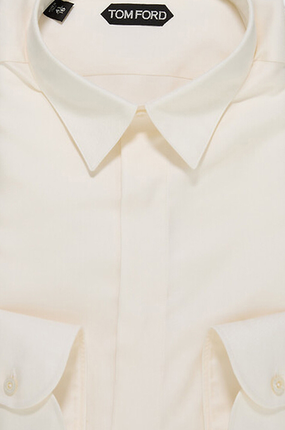 TOM FORD Chemise à col français en sergé de soie Homme BLANC 2