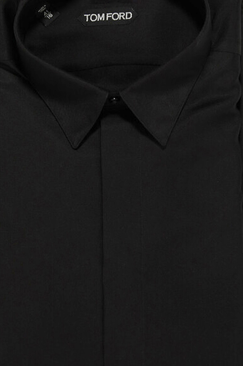 TOM FORD Chemise à col français en sergé de soie Homme NOIR 2