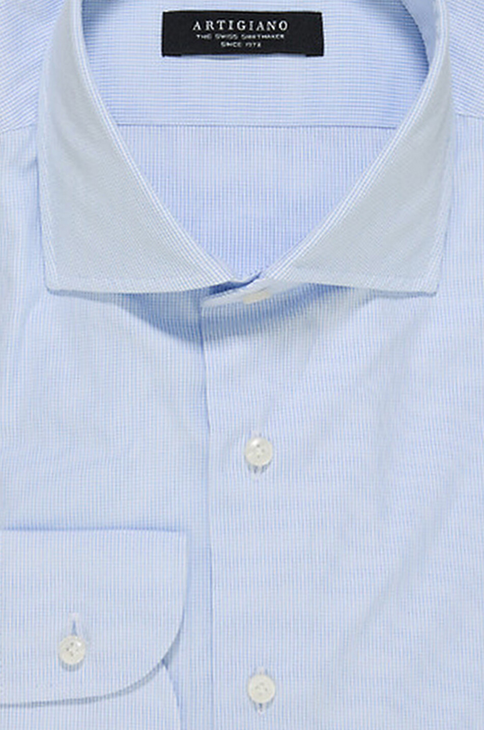 ARTIGIANO Leonardo long-sleeved cotton gingham check shirt Men LIGHT BLUE 2