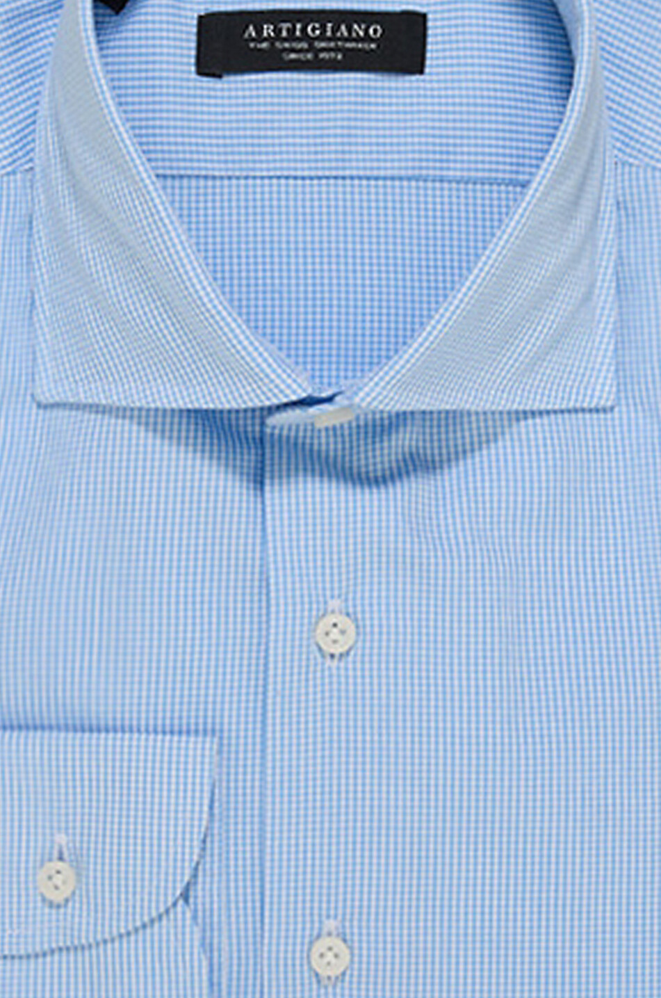ARTIGIANO Leonardo gingham check poplin shirt Men DARK BLUE 2