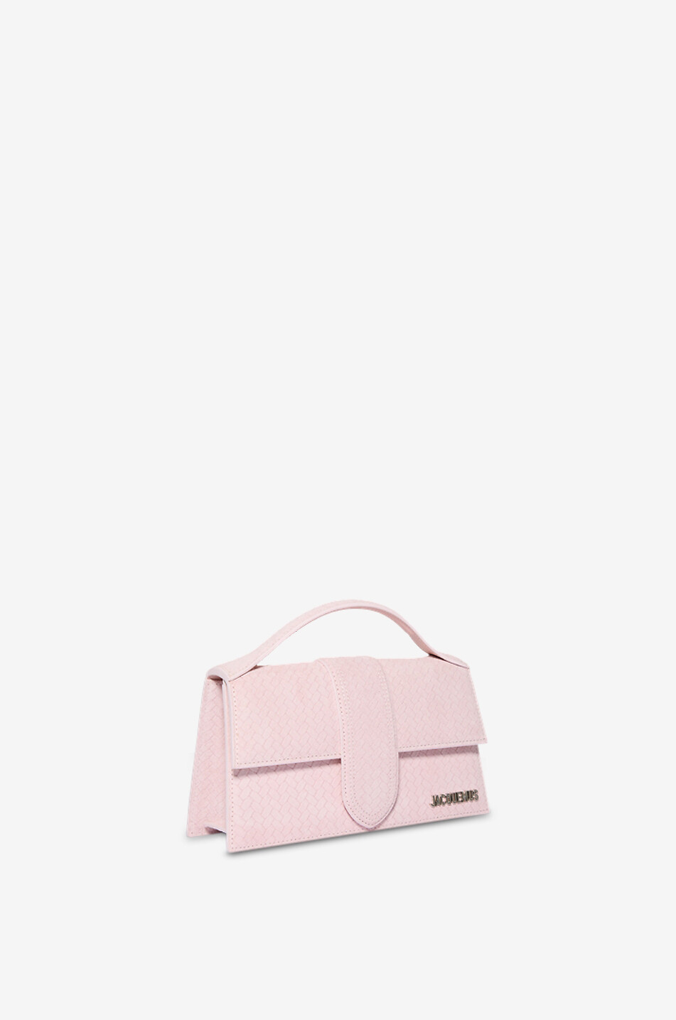 JACQUEMUS Le Grand Bambino braid-effect suede handbag Women LIGHT PINK 2