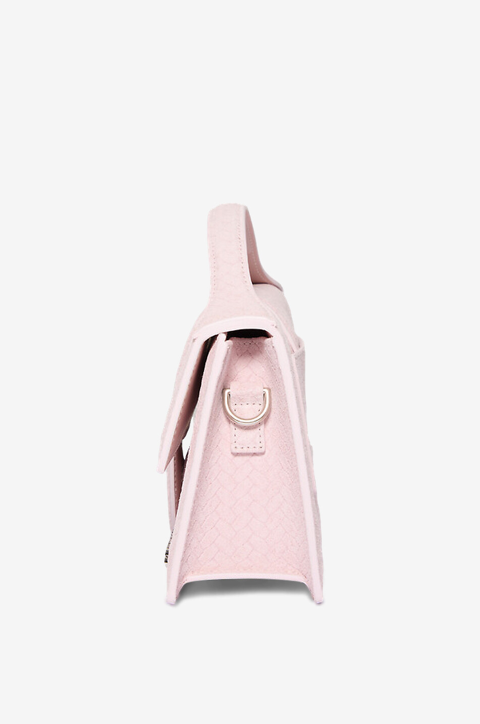 JACQUEMUS Le Grand Bambino braid-effect suede handbag Women LIGHT PINK 4