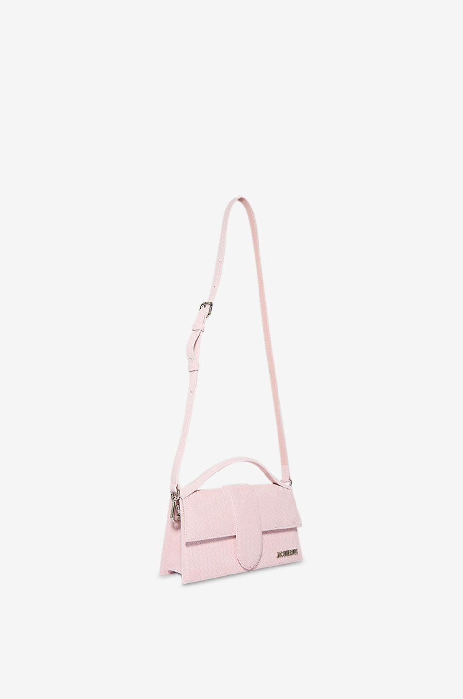 JACQUEMUS Le Grand Bambino braid-effect suede handbag Women LIGHT PINK 5