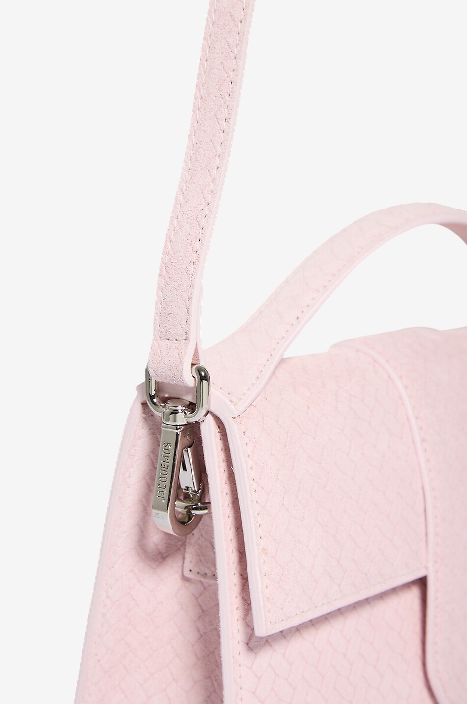 JACQUEMUS Le Grand Bambino braid-effect suede handbag Women LIGHT PINK 6