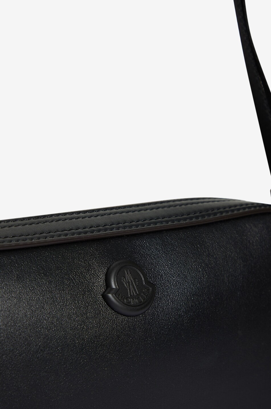 MONCLER Sac porté épaule en cuir lisse Carlo Homme NOIR 5