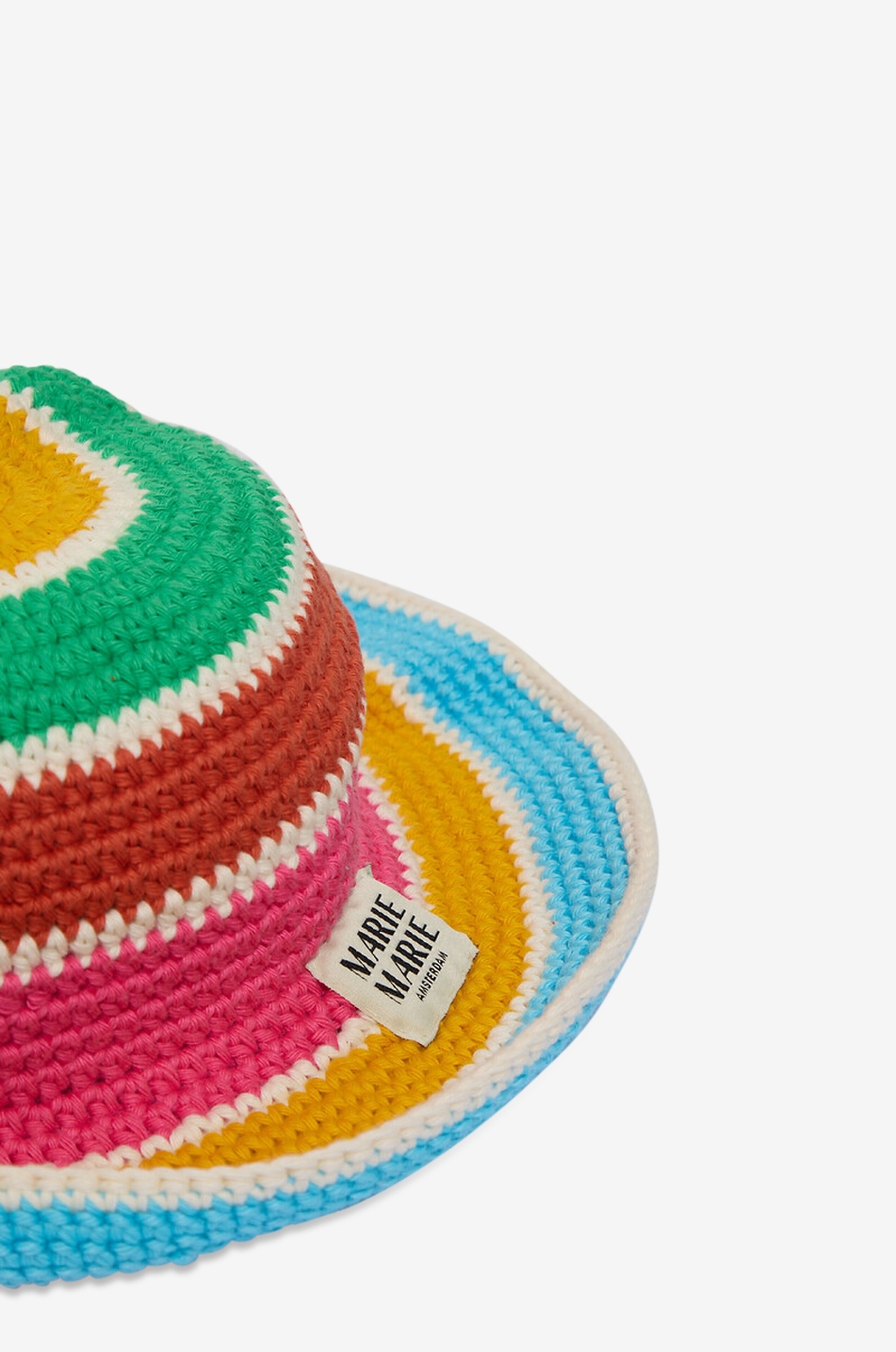 MARIEMARIE AMSTERDAM Chapeau en coton biologique à rayures et logo brodé Femme BLEU 3