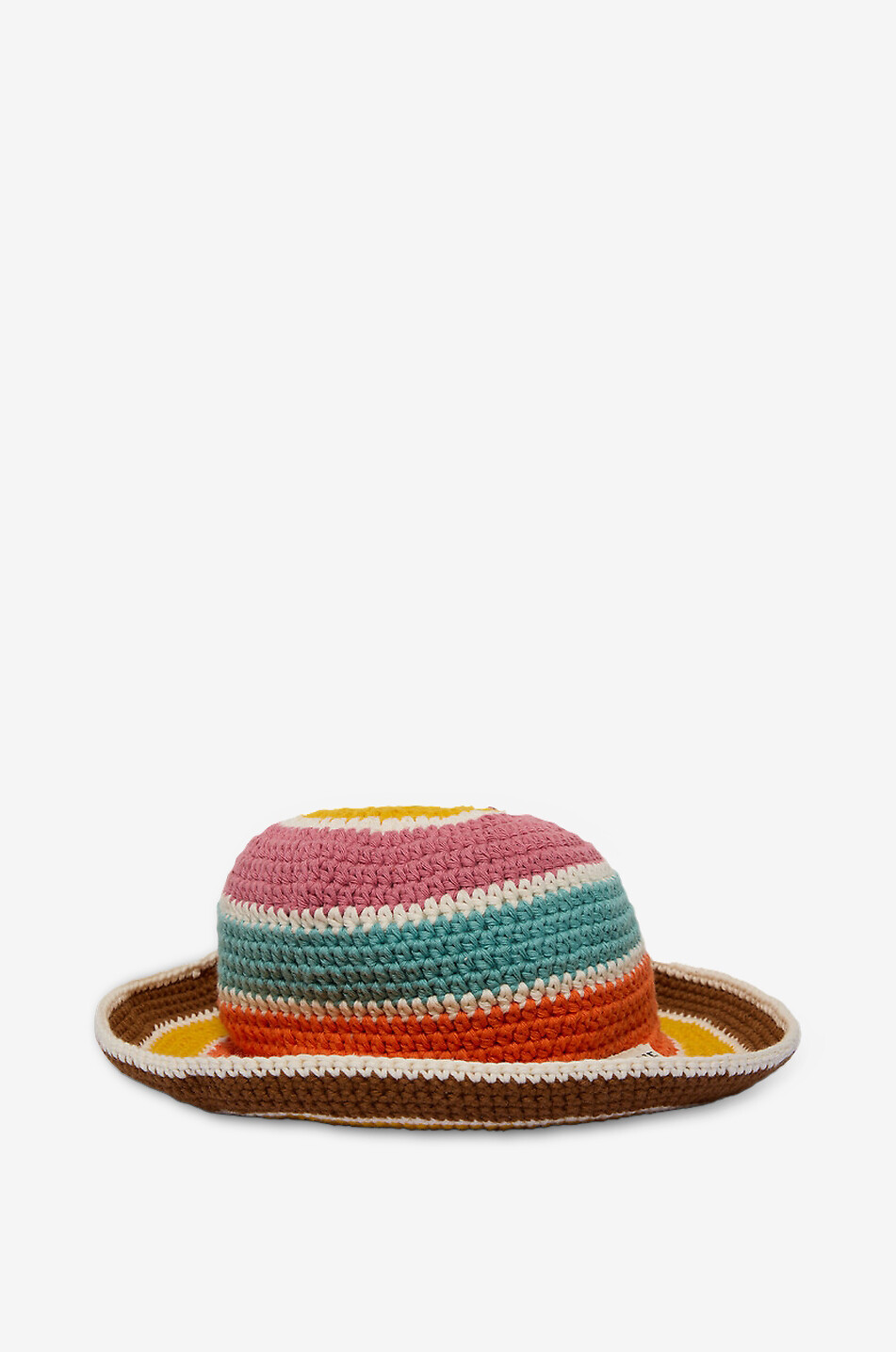 MARIEMARIE AMSTERDAM Chapeau en coton biologique à rayures et logo brodé Femme MARRON 2