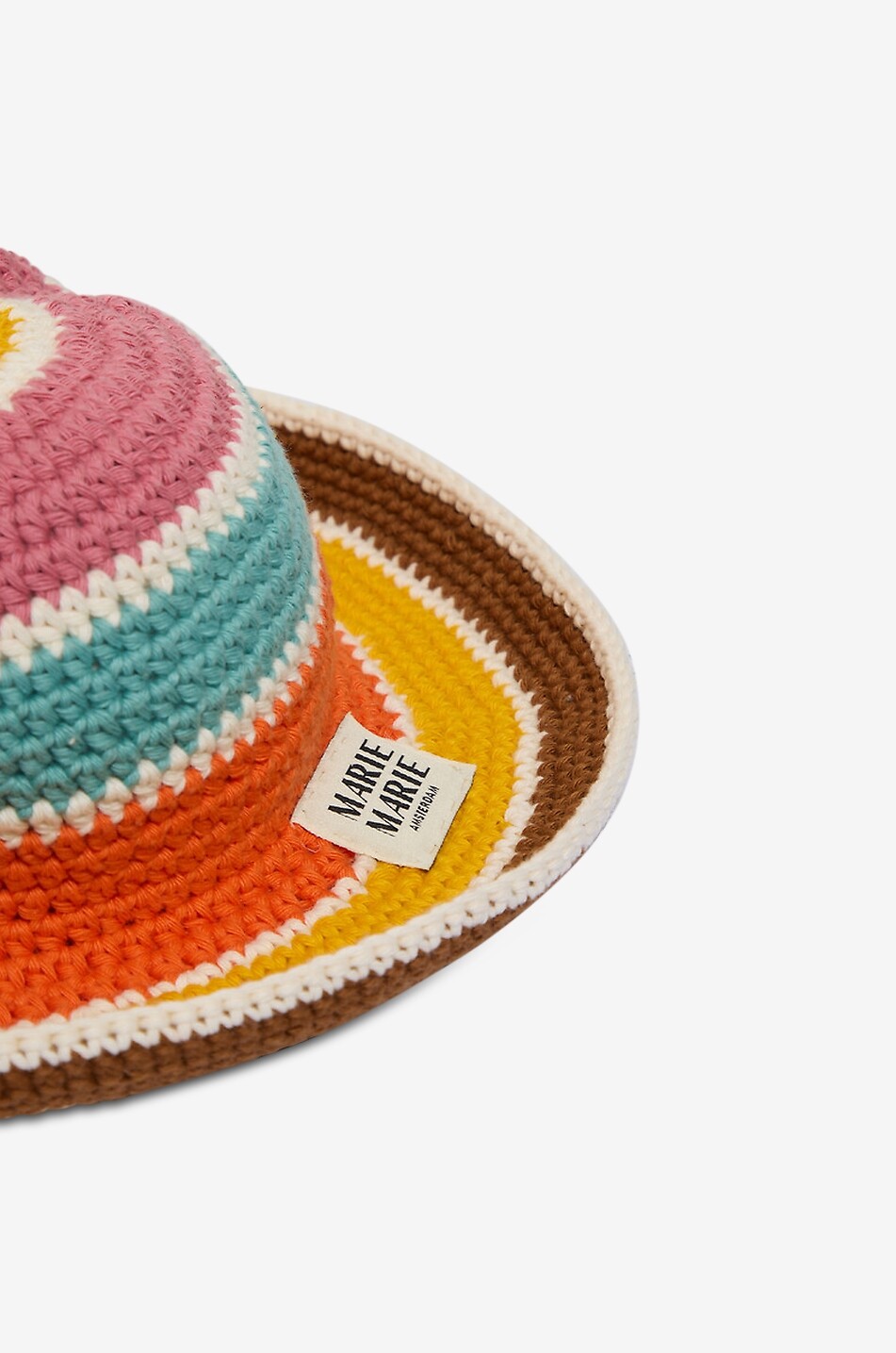 MARIEMARIE AMSTERDAM Chapeau en coton biologique à rayures et logo brodé Femme MARRON 3