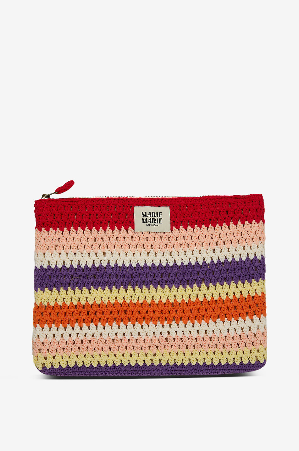 MARIEMARIE AMSTERDAM Moi striped organic cotton laptop sleeve Women RED 1