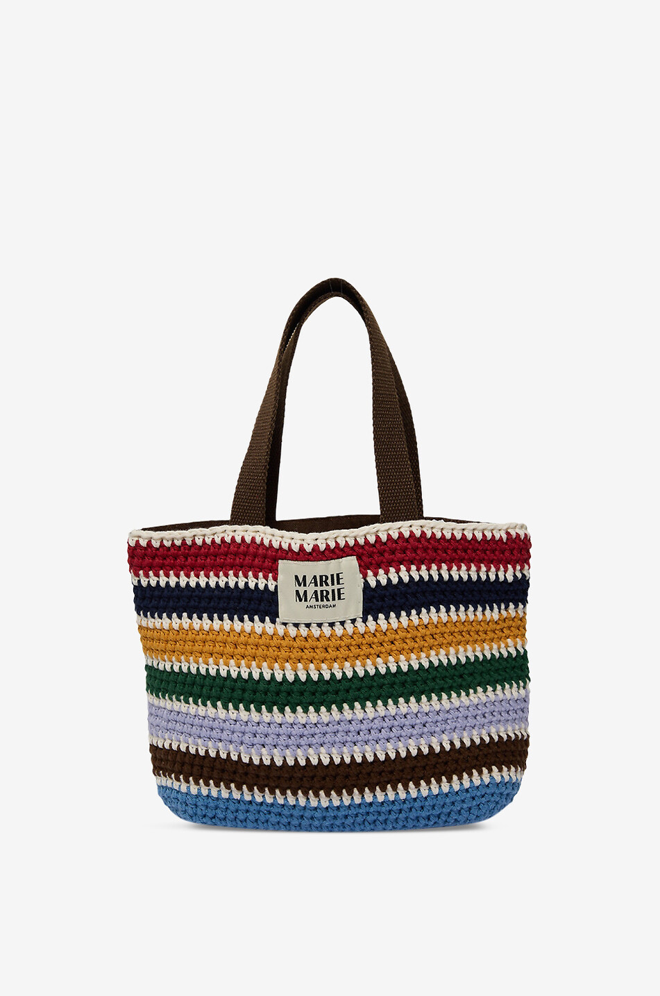 Sac cabas crocheté rayé en coton bio Pienie Small