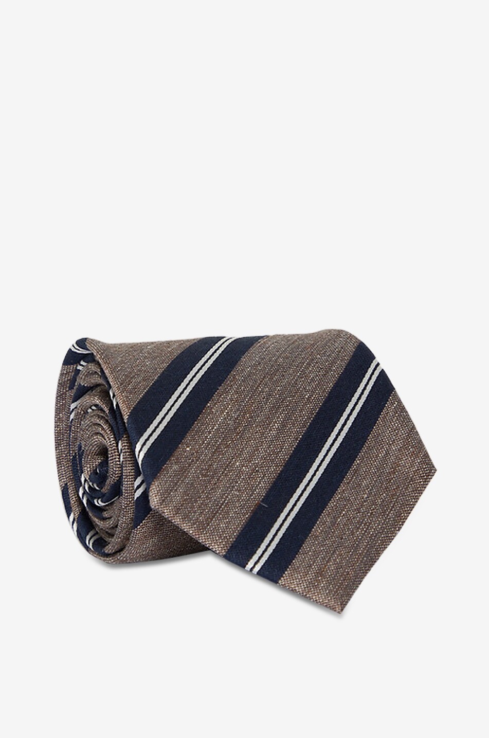 Gestreifte Krawatte aus Seide und Leinen