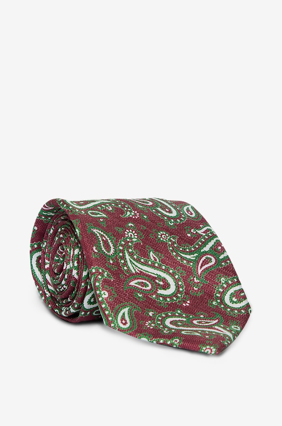 BIGI CRAVATTE Cravate à motif paisley en soie et lin Homme ROUGE MOYEN 1