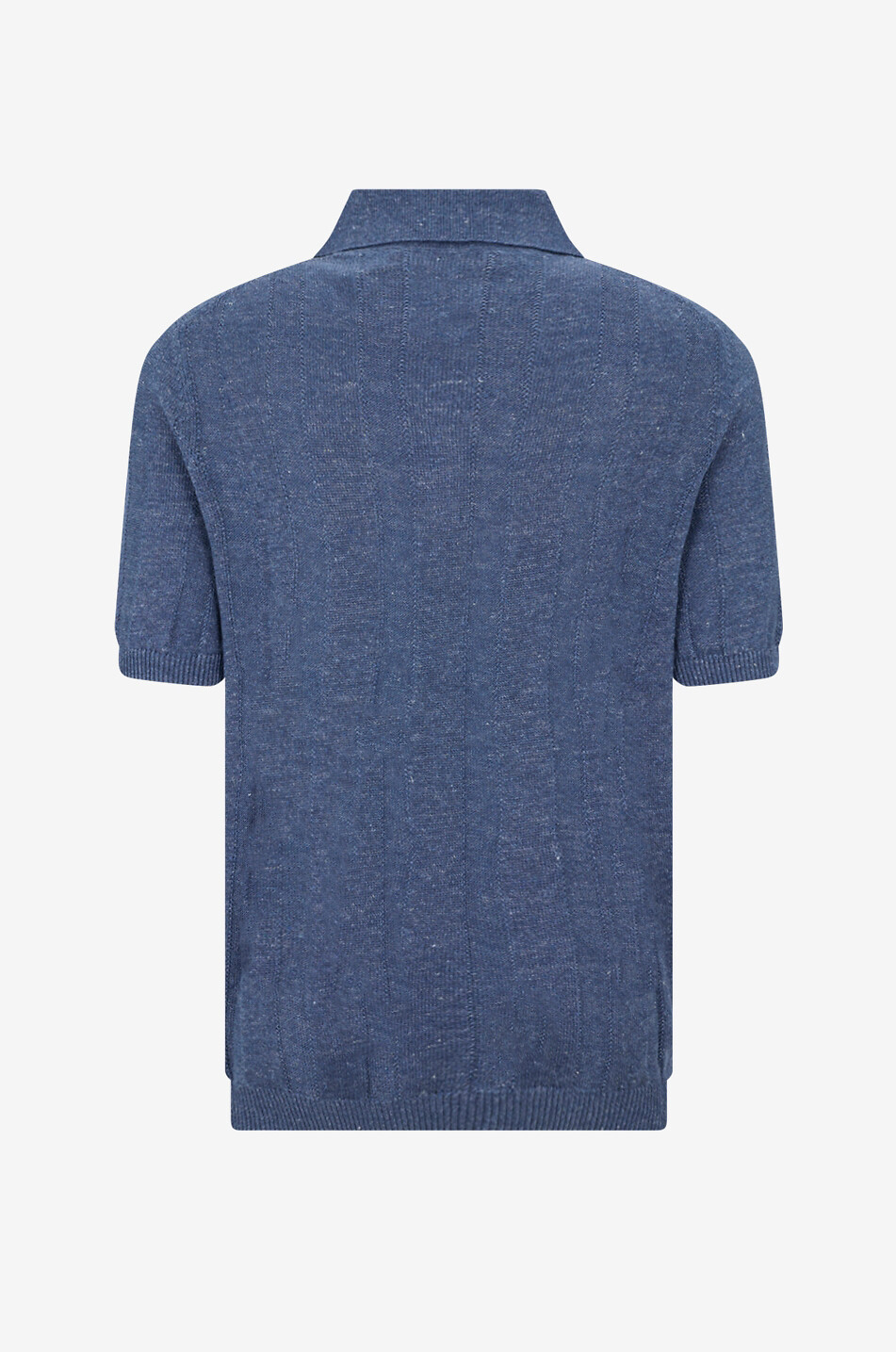 BRUNELLO CUCINELLI Polo aus Leinen- und Baumwollstrick Herren MITTELBLAU 2