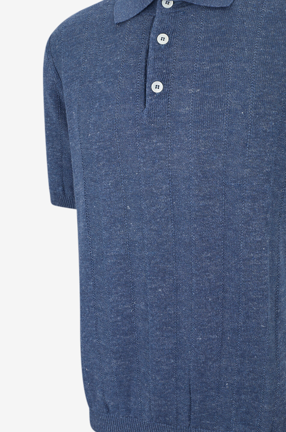 BRUNELLO CUCINELLI Polo aus Leinen- und Baumwollstrick Herren MITTELBLAU 3