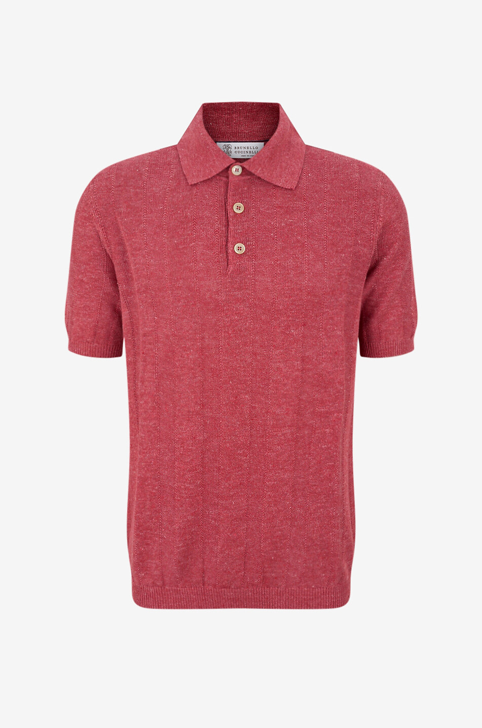 BRUNELLO CUCINELLI Polo aus Leinen- und Baumwollstrick Herren MITTELROT 1