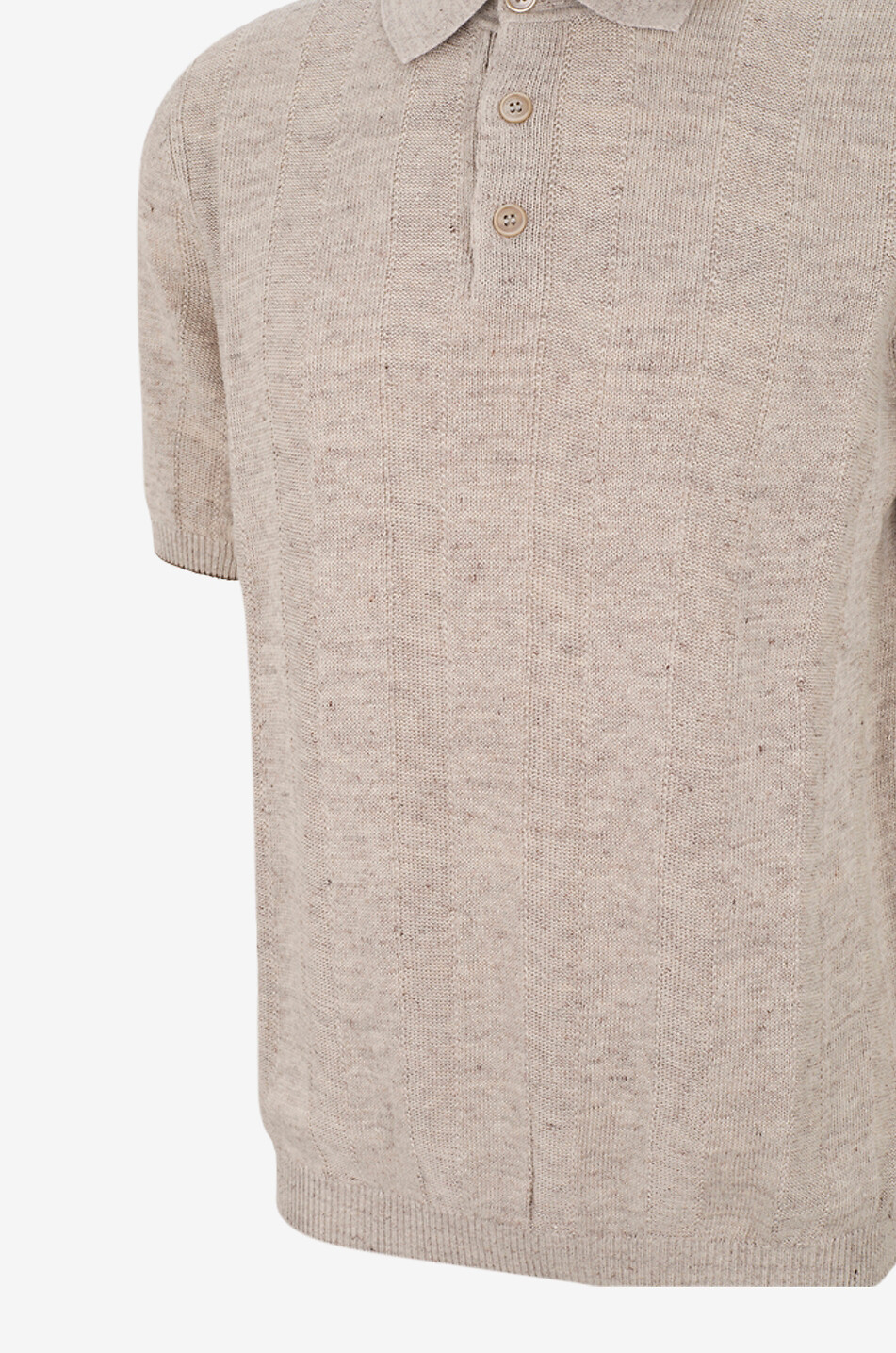 BRUNELLO CUCINELLI Polo aus Leinen- und Baumwollstrick Herren BRAUN 3