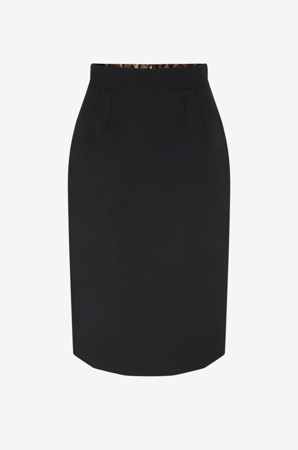 DOLCE & GABBANA Jupe mi-longue en sergé de laine vierge Femme NOIR 1