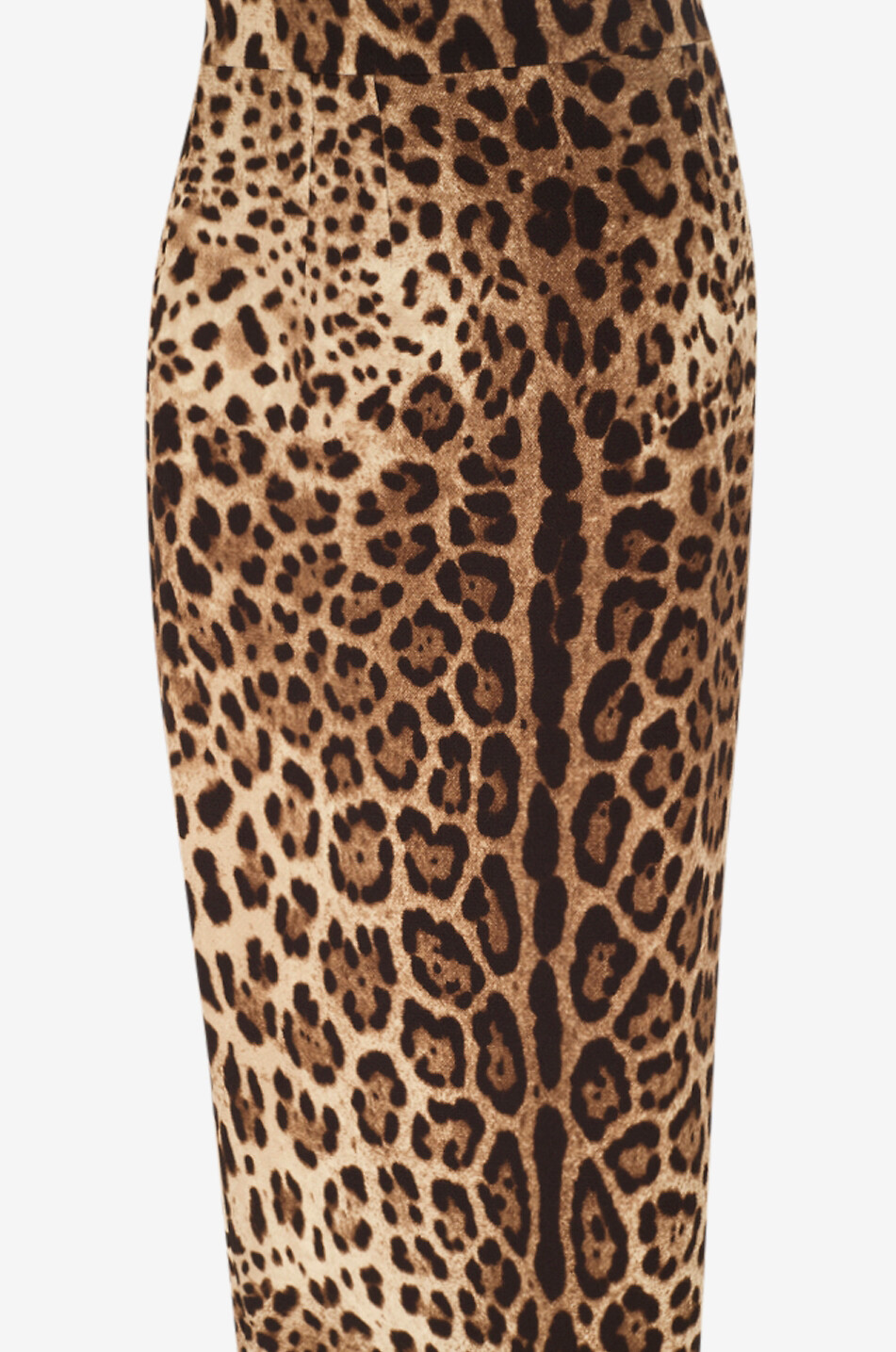DOLCE & GABBANA Jupe mi-longue imprimé animalier en laine Leo Femme MARRON 3