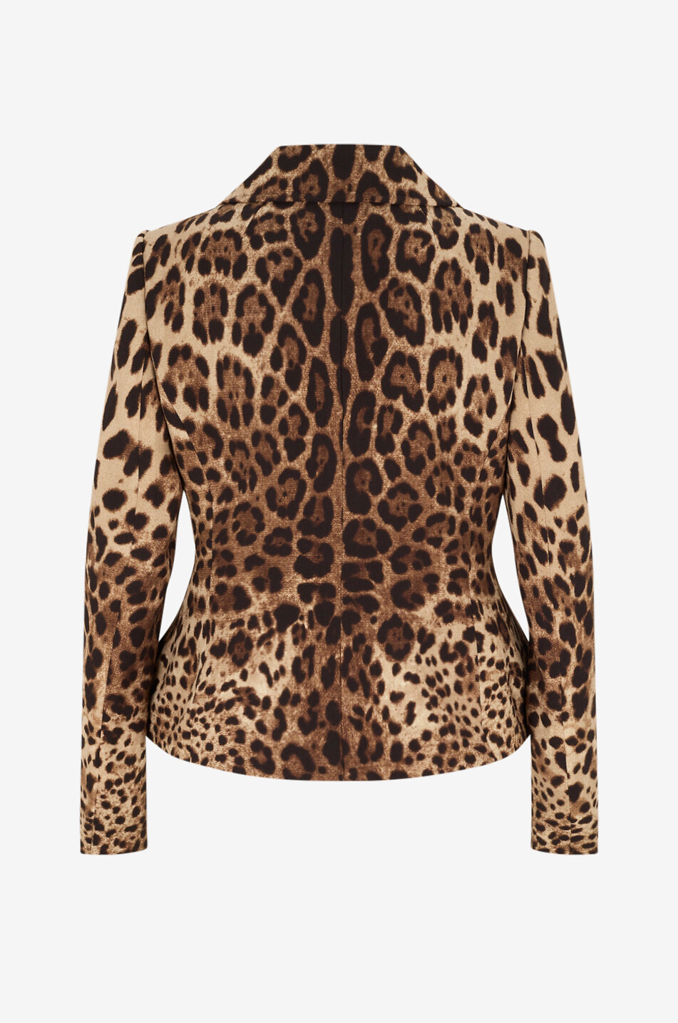 DOLCE & GABBANA Blazer cintré à motif animalier en laine Leo Femme MARRON 2