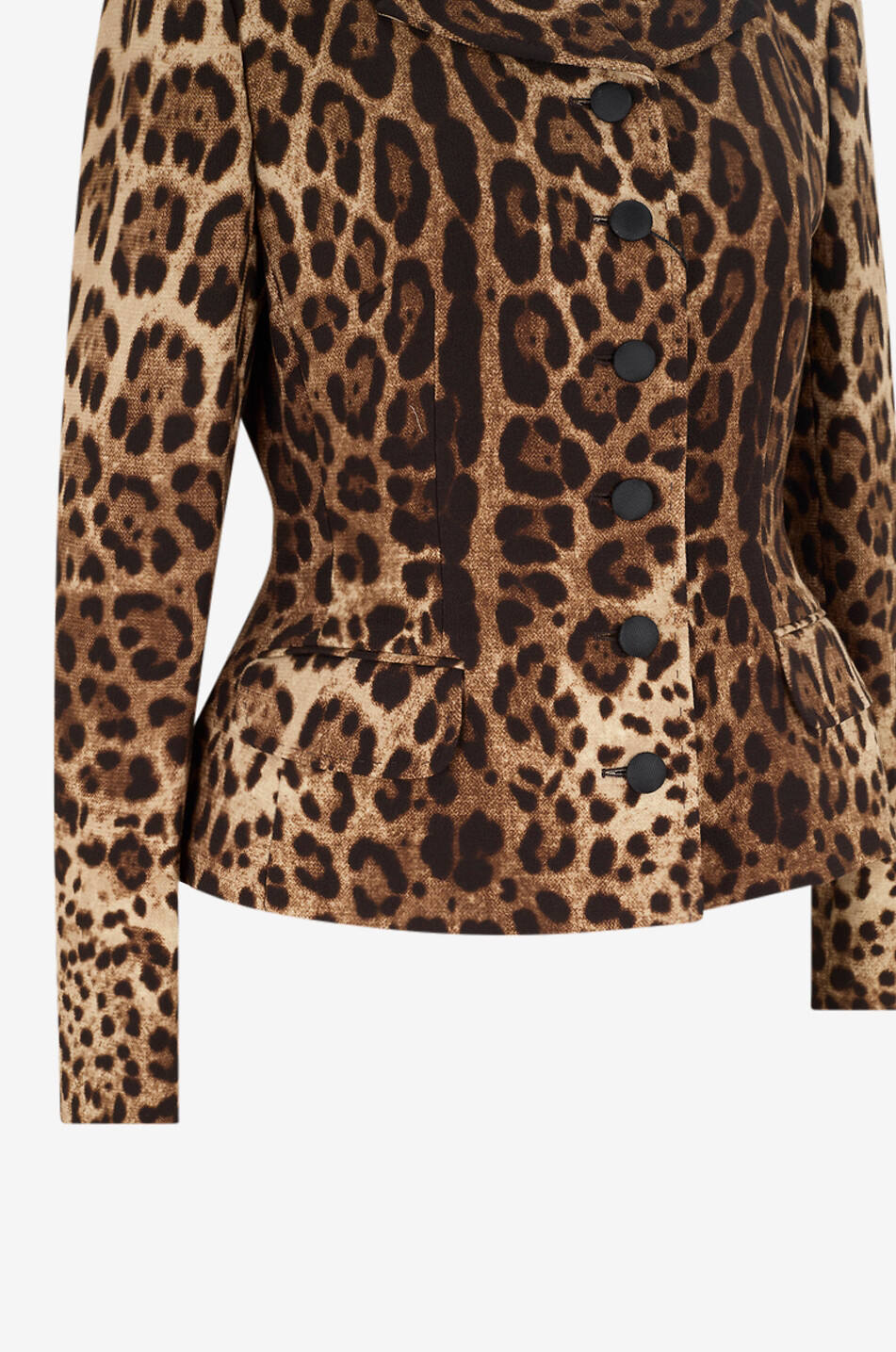 DOLCE & GABBANA Blazer cintré à motif animalier en laine Leo Femme MARRON 3